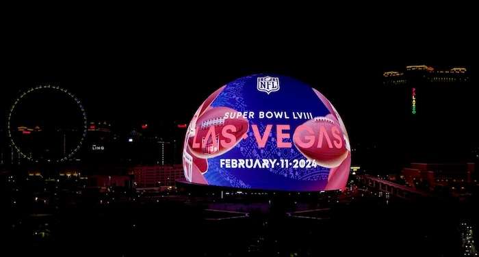 Las Vegas Sphere NFL Super Bowl LVIII
